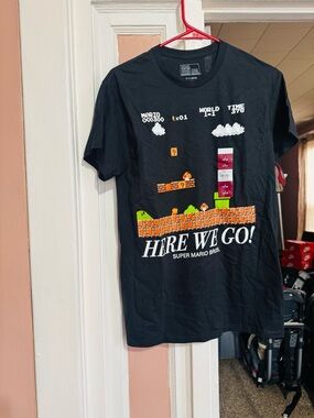 Super Mario Bros. "Here We Go!" Short Sleeve Tee - Black